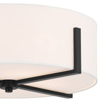 KICHLER 52594BK Malen 20 Inch 4 Light Flush Mount With White Fabric Shade In Black