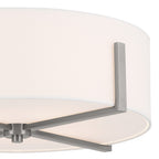 KICHLER 52594CLP Malen 20 Inch 4 Light Flush Mount With White Fabric Shade In Classic Pewter