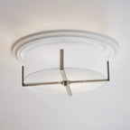 KICHLER 52594CLP Malen 20 Inch 4 Light Flush Mount With White Fabric Shade In Classic Pewter