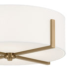 KICHLER 52594CPZ Malen 20 Inch 4 Light Flush Mount With White Fabric Shade In Champagne Bronze