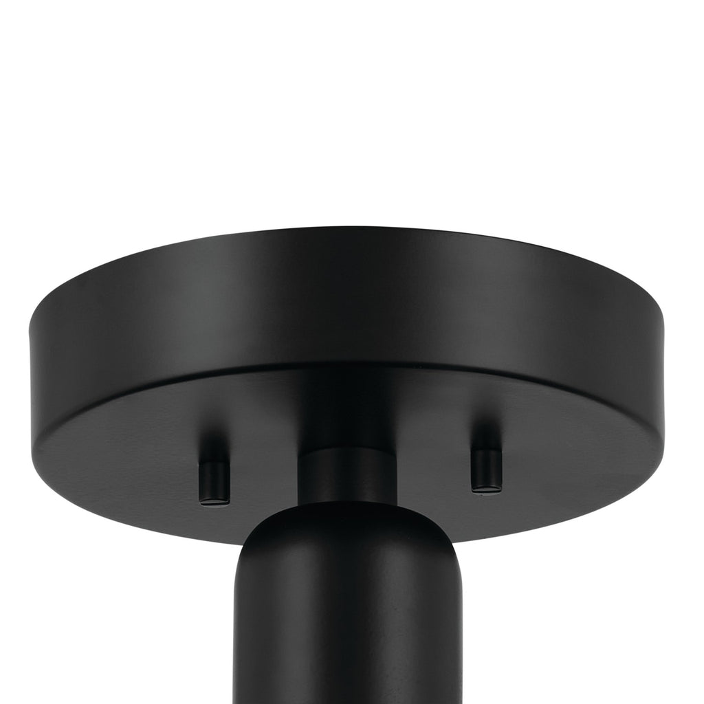 KICHLER 52589BK Riu 14.25 Inch 1 Light Led Semi-Flush With Opaque White Acrylic Diffuser In Black