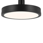 KICHLER 52589BK Riu 14.25 Inch 1 Light Led Semi-Flush With Opaque White Acrylic Diffuser In Black