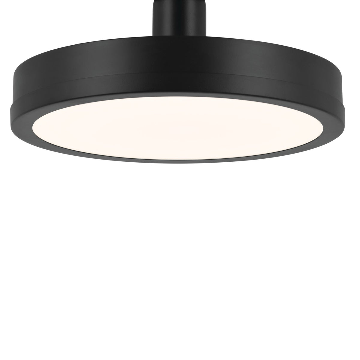 KICHLER 52589BK Riu 14.25 Inch 1 Light Led Semi-Flush With Opaque White Acrylic Diffuser In Black