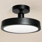KICHLER 52589BK Riu 14.25 Inch 1 Light Led Semi-Flush With Opaque White Acrylic Diffuser In Black