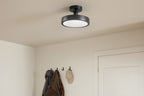 KICHLER 52589BK Riu 14.25 Inch 1 Light Led Semi-Flush With Opaque White Acrylic Diffuser In Black