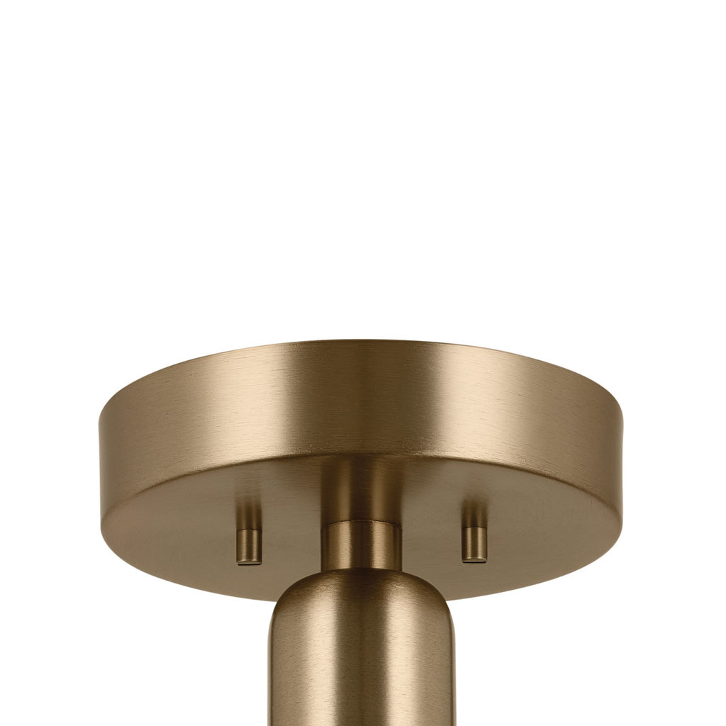 KICHLER 52589CPZ Riu 14.25 Inch 1 Light Led Semi-Flush With Opaque White Acrylic Diffuser In Champagne Bronze