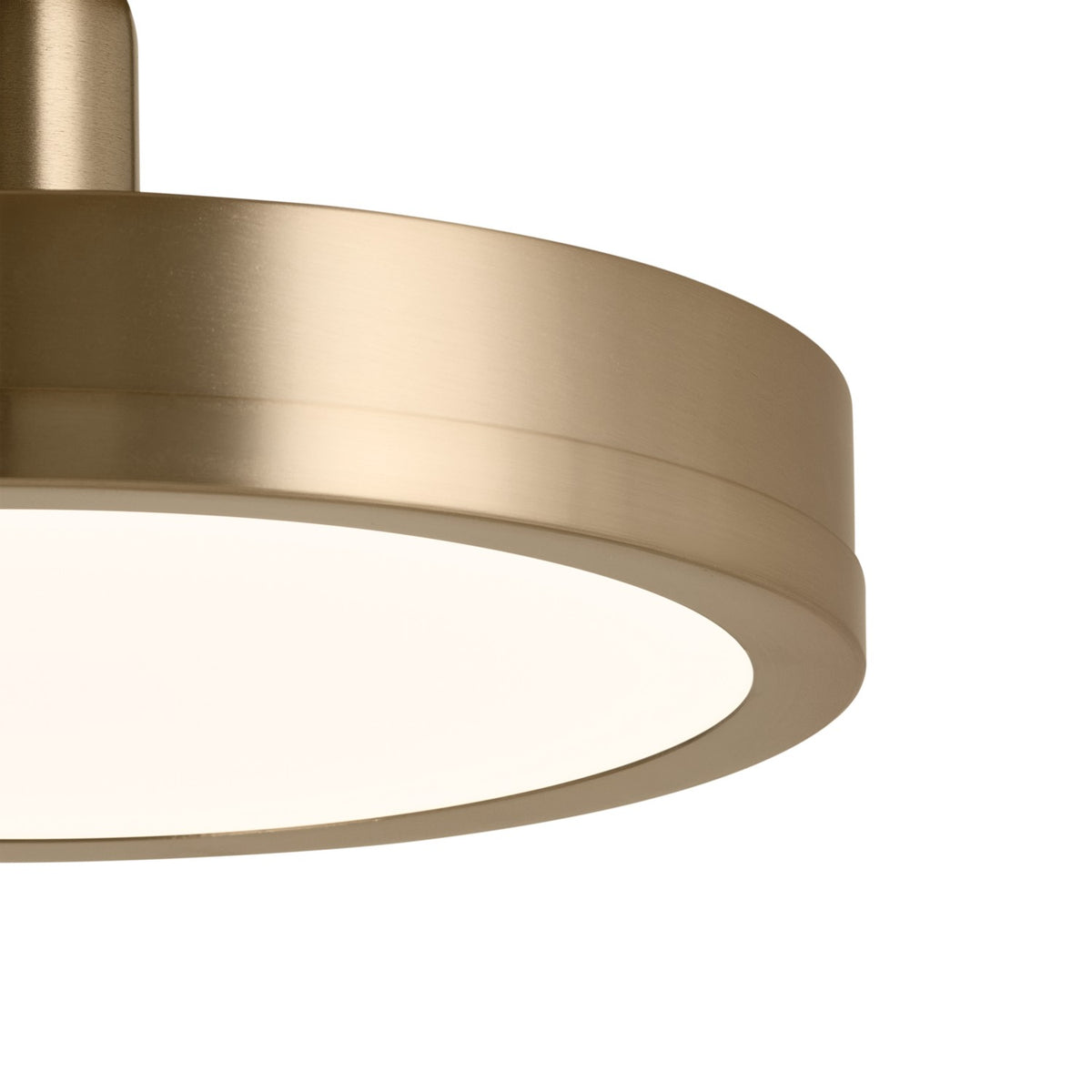 KICHLER 52589CPZ Riu 14.25 Inch 1 Light Led Semi-Flush With Opaque White Acrylic Diffuser In Champagne Bronze