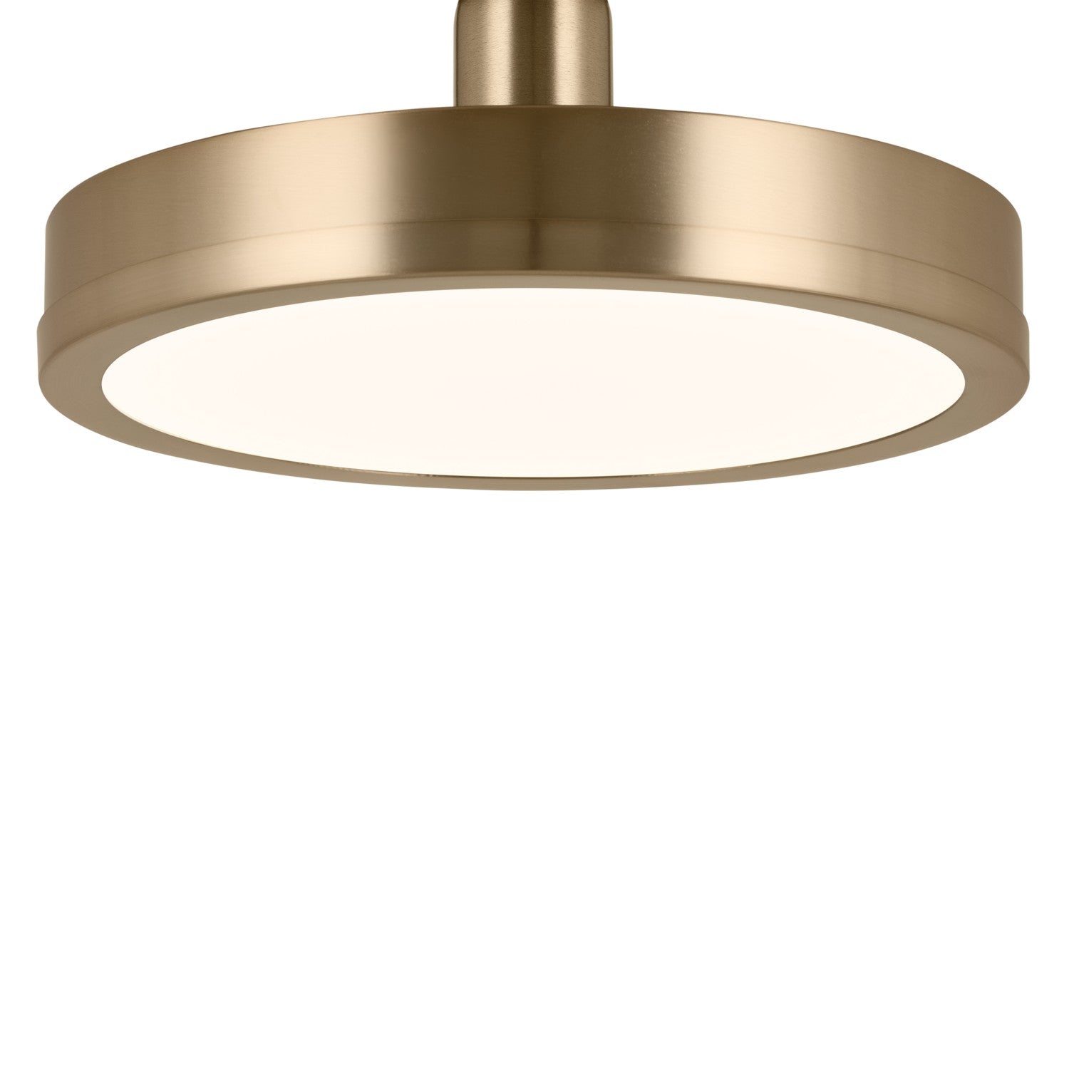 KICHLER 52589CPZ Riu 14.25 Inch 1 Light Led Semi-Flush With Opaque White Acrylic Diffuser In Champagne Bronze