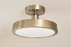 KICHLER 52589CPZ Riu 14.25 Inch 1 Light Led Semi-Flush With Opaque White Acrylic Diffuser In Champagne Bronze