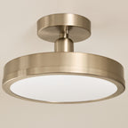 KICHLER 52589CPZ Riu 14.25 Inch 1 Light Led Semi-Flush With Opaque White Acrylic Diffuser In Champagne Bronze