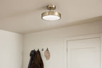 KICHLER 52589CPZ Riu 14.25 Inch 1 Light Led Semi-Flush With Opaque White Acrylic Diffuser In Champagne Bronze