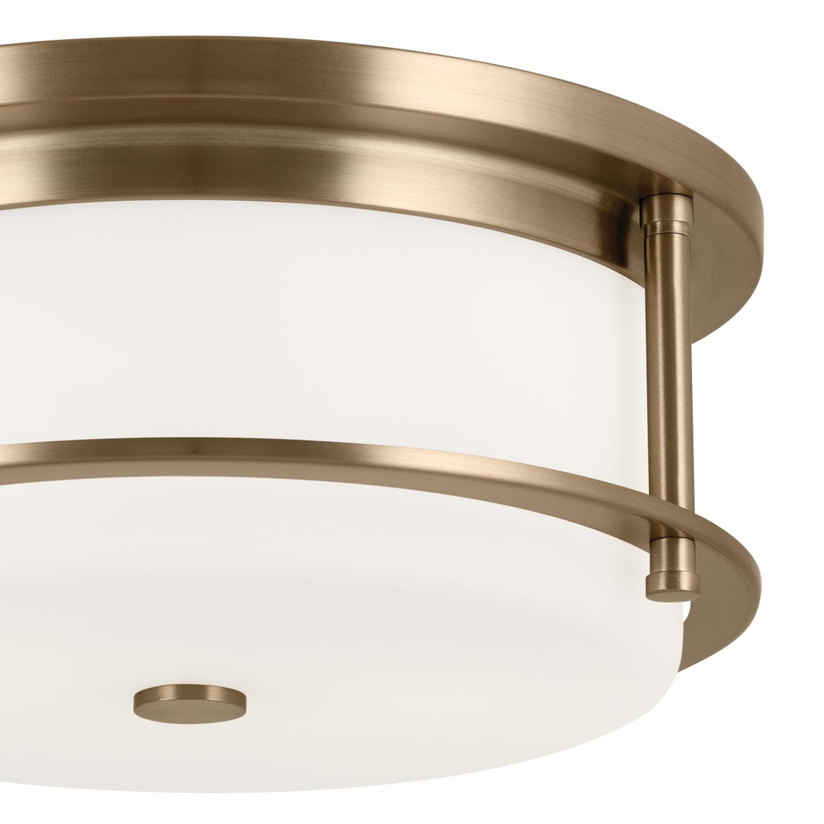 KICHLER 52595CPZ Brit 12 Inch 2 Light Flush Mount With Satin Etched Cased Opal Glass In Champagne Bronze