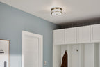 KICHLER 52595CPZ Brit 12 Inch 2 Light Flush Mount With Satin Etched Cased Opal Glass In Champagne Bronze