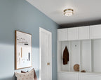 KICHLER 52595CPZ Brit 12 Inch 2 Light Flush Mount With Satin Etched Cased Opal Glass In Champagne Bronze