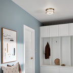 KICHLER 52595CPZ Brit 12 Inch 2 Light Flush Mount With Satin Etched Cased Opal Glass In Champagne Bronze