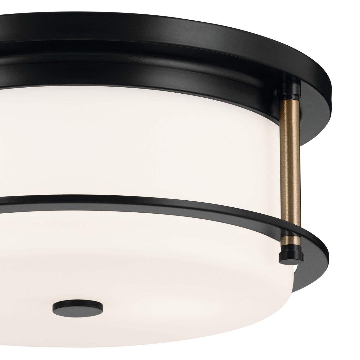 KICHLER 52595BKCPZ Brit 12 Inch 2 Light Flush Mount With Satin Etched Cased Opal Glass In Black And Champagne Bronze