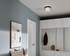 KICHLER 52595BKCPZ Brit 12 Inch 2 Light Flush Mount With Satin Etched Cased Opal Glass In Black And Champagne Bronze