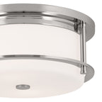 KICHLER 52595PN Brit 12 Inch 2 Light Flush Mount With Satin Etched Cased Opal Glass In Polished Nickel