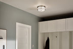 KICHLER 52595PN Brit 12 Inch 2 Light Flush Mount With Satin Etched Cased Opal Glass In Polished Nickel
