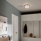 KICHLER 52595PN Brit 12 Inch 2 Light Flush Mount With Satin Etched Cased Opal Glass In Polished Nickel
