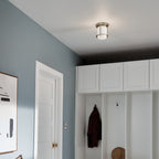 KICHLER 52596CPZ Brit 7.25 Inch 1 Light Flush Mount With Satin Etched Cased Opal Glass In Champagne Bronze