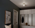 KICHLER 52596CPZ Brit 7.25 Inch 1 Light Flush Mount With Satin Etched Cased Opal Glass In Champagne Bronze