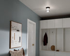 KICHLER 52596BKCPZ Brit 7.25 Inch 1 Light Flush Mount With Satin Etched Cased Opal Glass In Black And Champagne Bronze