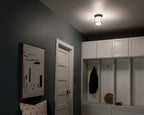 KICHLER 52596BKCPZ Brit 7.25 Inch 1 Light Flush Mount With Satin Etched Cased Opal Glass In Black And Champagne Bronze