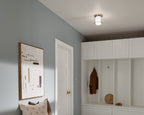KICHLER 52596PN Brit 7.25 Inch 1 Light Flush Mount With Satin Etched Cased Opal Glass In Polished Nickel