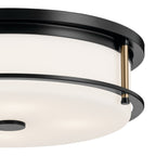 KICHLER 52597BKCPZ Brit 18 Inch 4 Light Flush Mount With Satin Etched Cased Opal Glass In Black And Champagne Bronze
