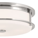 KICHLER 52597PN Brit 18 Inch 4 Light Flush Mount With Satin Etched Cased Opal Glass In Polished Nickel