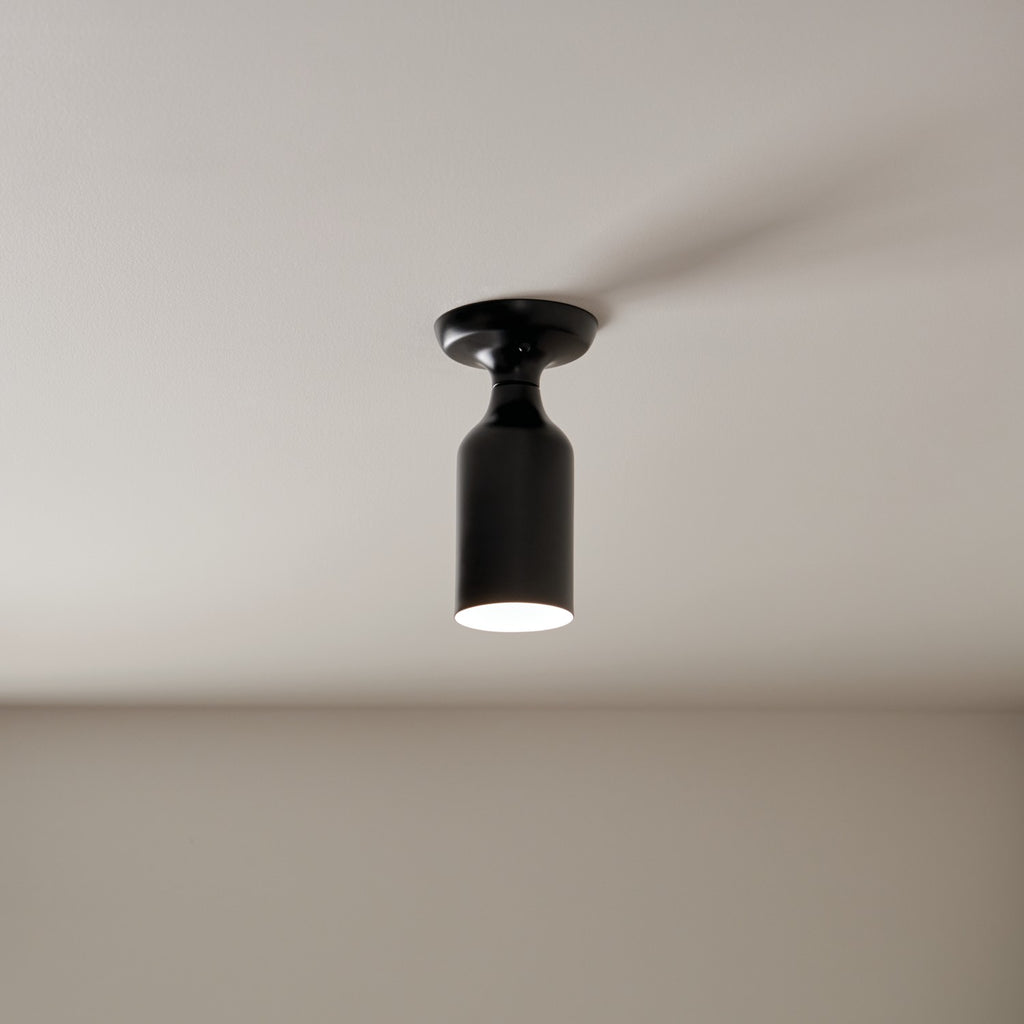 KICHLER 52598BK Sisu 9 Inch 1 Light Semi Flush In Black