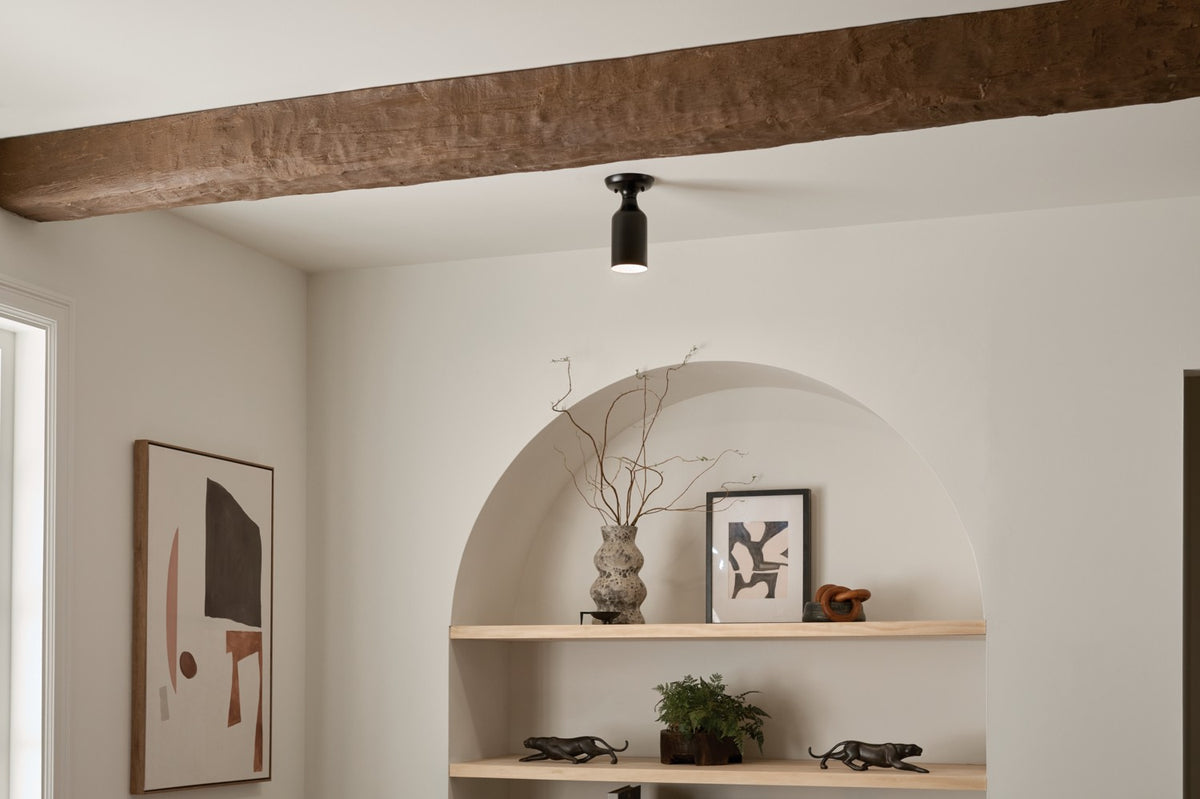 KICHLER 52598BK Sisu 9 Inch 1 Light Semi Flush In Black