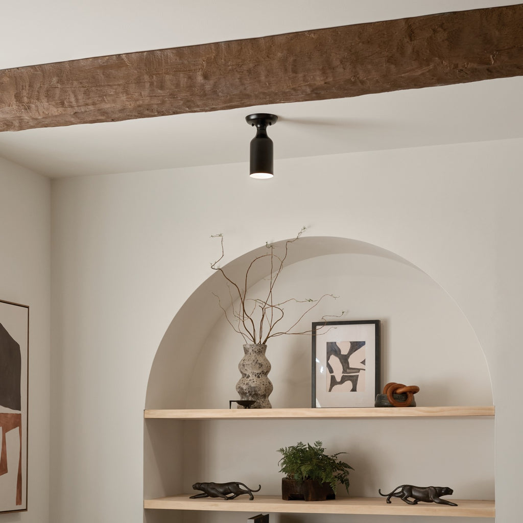 KICHLER 52598BK Sisu 9 Inch 1 Light Semi Flush In Black