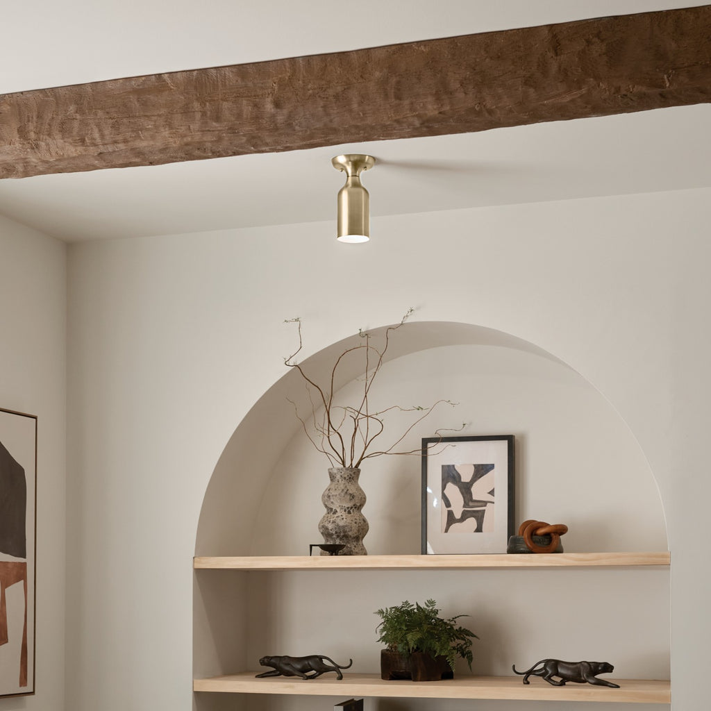 KICHLER 52598CPZ Sisu 9 Inch 1 Light Semi Flush In Champagne Bronze