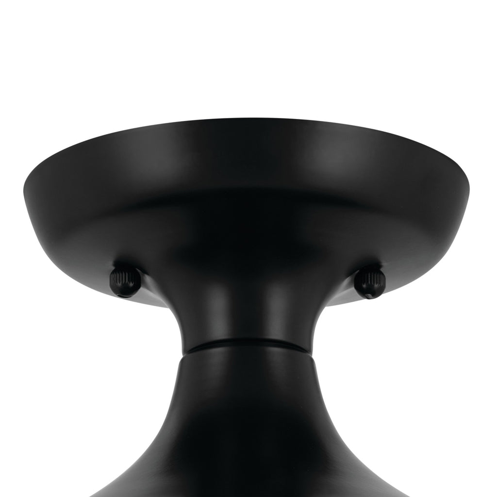 KICHLER 52599BK Sisu 6.75 Inch 1 Light Semi Flush In Black