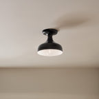 KICHLER 52599BK Sisu 6.75 Inch 1 Light Semi Flush In Black