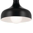 KICHLER 52599BK Sisu 6.75 Inch 1 Light Semi Flush In Black