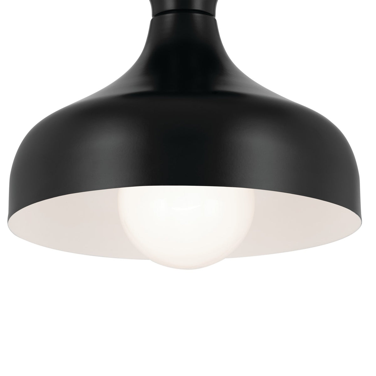 KICHLER 52599BK Sisu 6.75 Inch 1 Light Semi Flush In Black