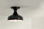 KICHLER 52599BK Sisu 6.75 Inch 1 Light Semi Flush In Black