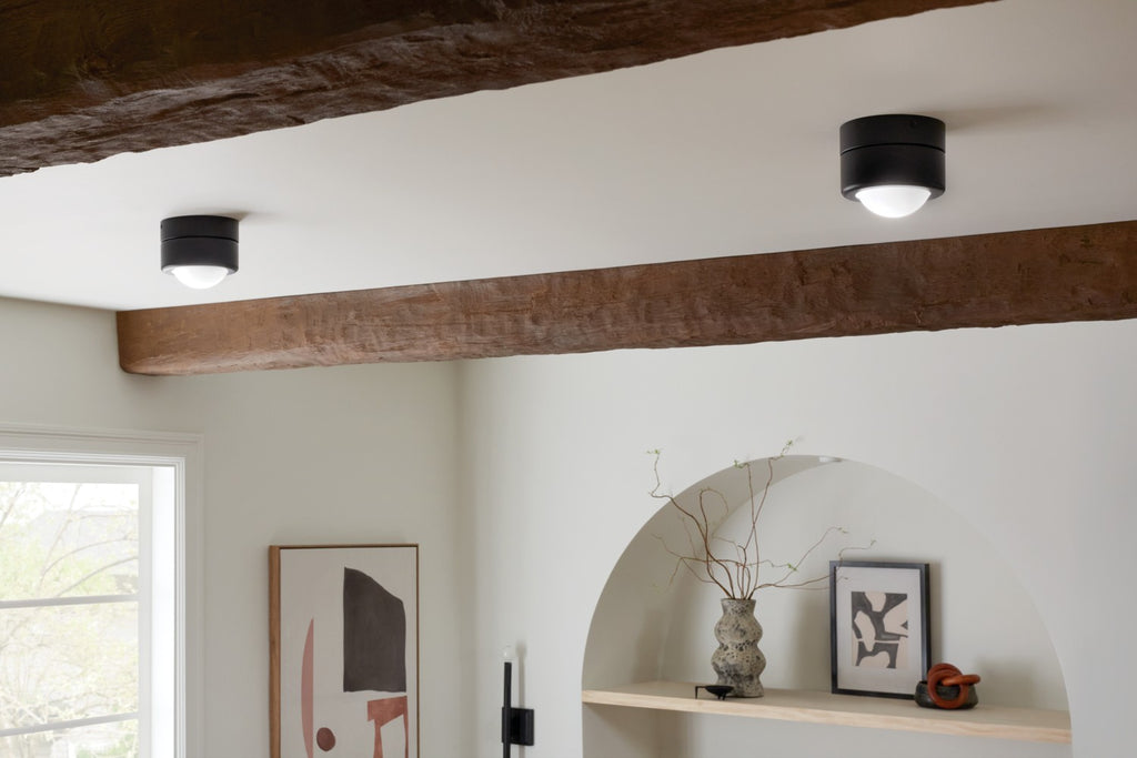 KICHLER 52600BK Tibbi 5.5 Inch 1 Light Led Flush Mount With Satin Etched Cased Opal Glass In Black