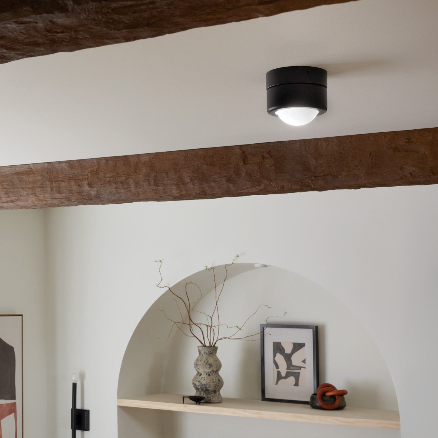 KICHLER 52600BK Tibbi 5.5 Inch 1 Light Led Flush Mount With Satin Etched Cased Opal Glass In Black
