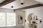 KICHLER 52600BK Tibbi 5.5 Inch 1 Light Led Flush Mount With Satin Etched Cased Opal Glass In Black