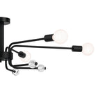 KICHLER 52602BK Ocala 41.25 Inch 6 Light Flush Mount With Clear Crystal In Black