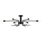 KICHLER 52602BK Ocala 41.25 Inch 6 Light Flush Mount With Clear Crystal In Black