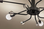 KICHLER 52602BK Ocala 41.25 Inch 6 Light Flush Mount With Clear Crystal In Black
