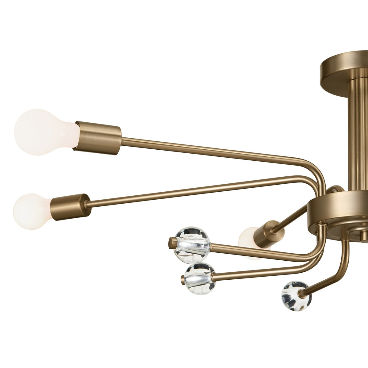 KICHLER 52602CPZ Ocala 41.25 Inch 6 Light Flush Mount With Clear Crystal In Champagne Bronze