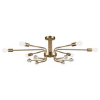 KICHLER 52602CPZ Ocala 41.25 Inch 6 Light Flush Mount With Clear Crystal In Champagne Bronze