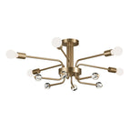 KICHLER 52602CPZ Ocala 41.25 Inch 6 Light Flush Mount With Clear Crystal In Champagne Bronze