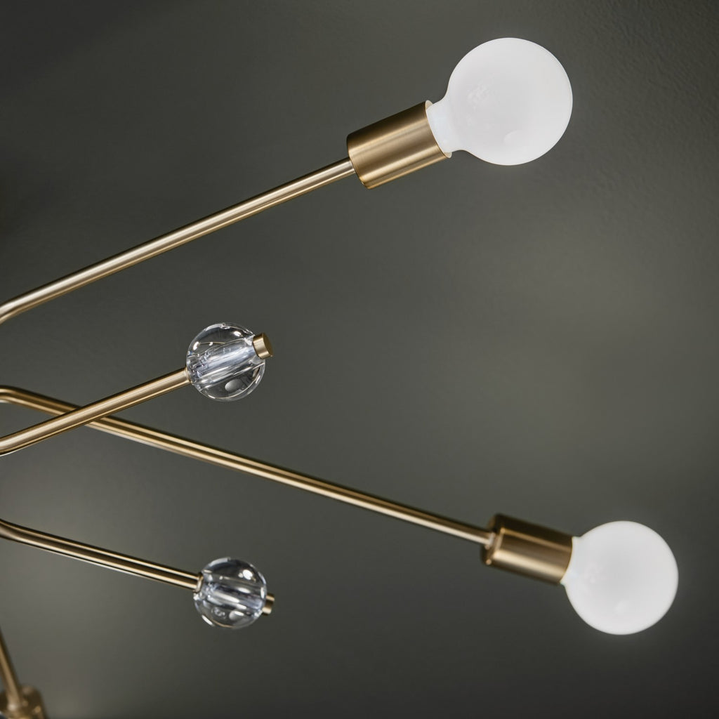 KICHLER 52602CPZ Ocala 41.25 Inch 6 Light Flush Mount With Clear Crystal In Champagne Bronze